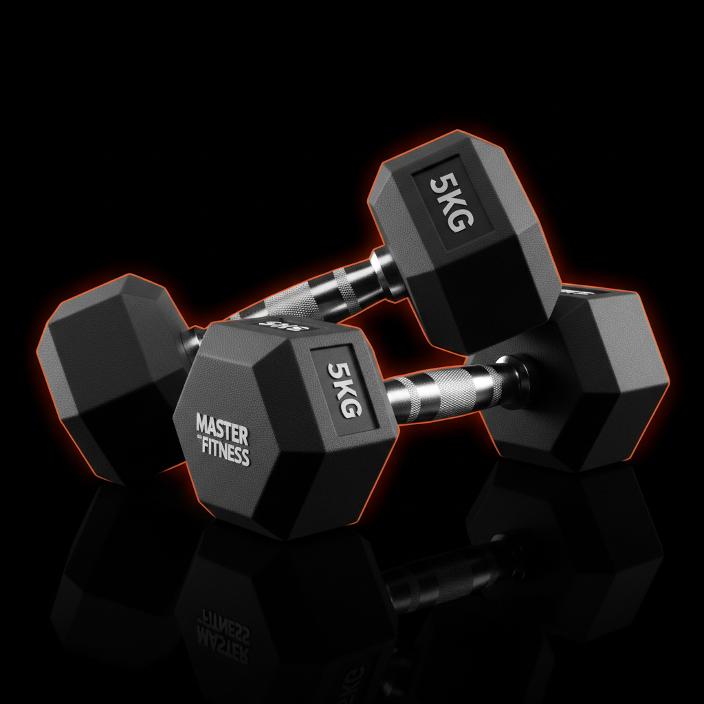 Halter Hex Emborrachado 5kg Master Fitness