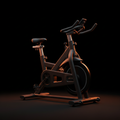 Bike Profissional Spinning com iluminação laranja