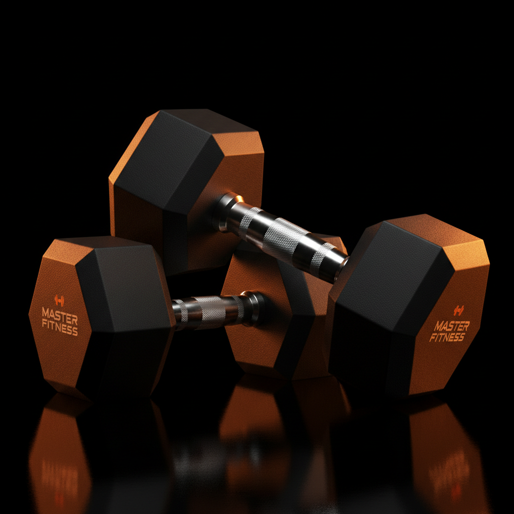 Halter Hex Emborrachado 10kg Master Fitness