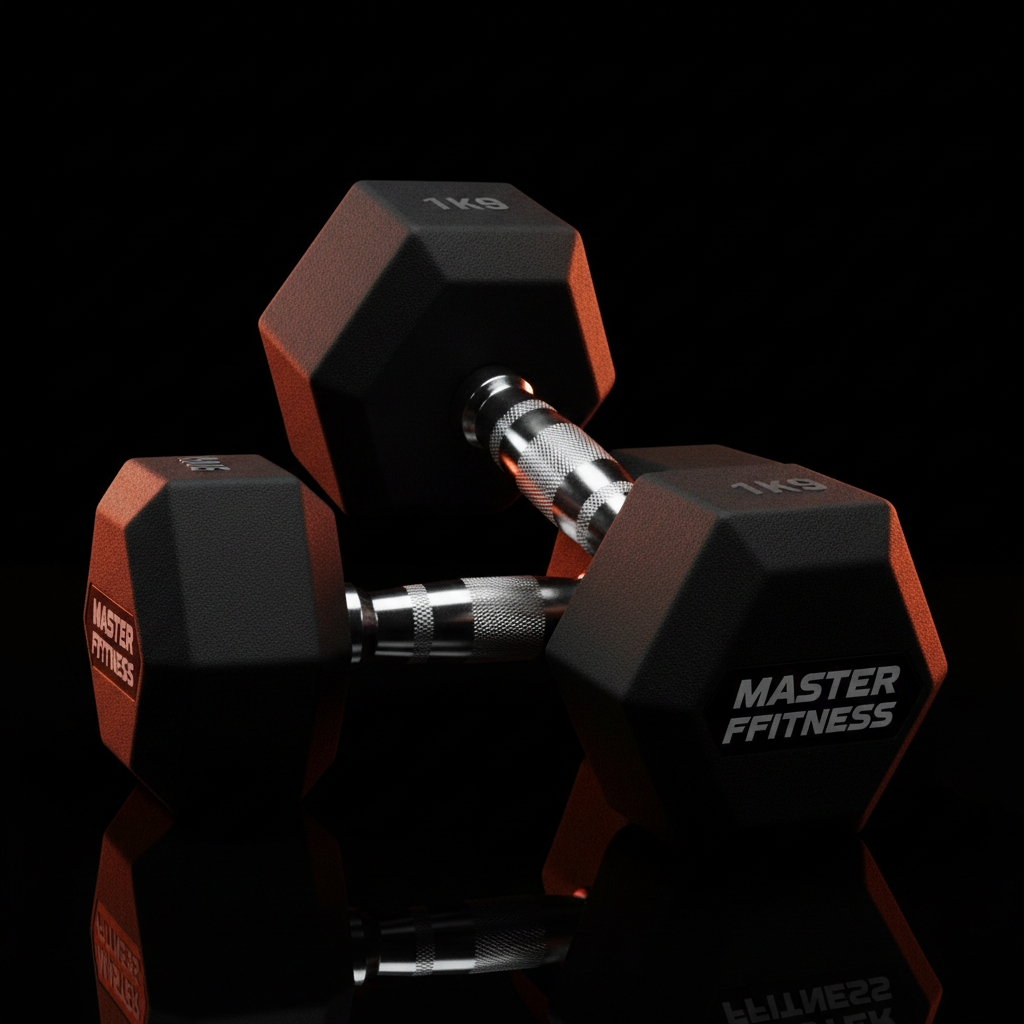 Halter Hex Emborrachado 1kg Master Fitness