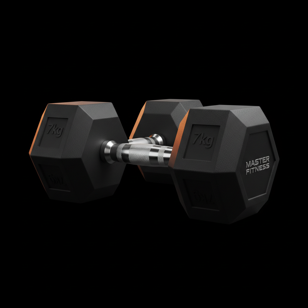 Halter Hex Emborrachado 7kg Master Fitness