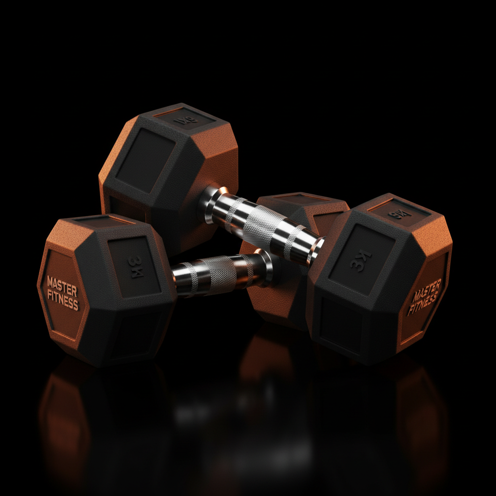 Halter Hex Emborrachado 3kg Master Fitness