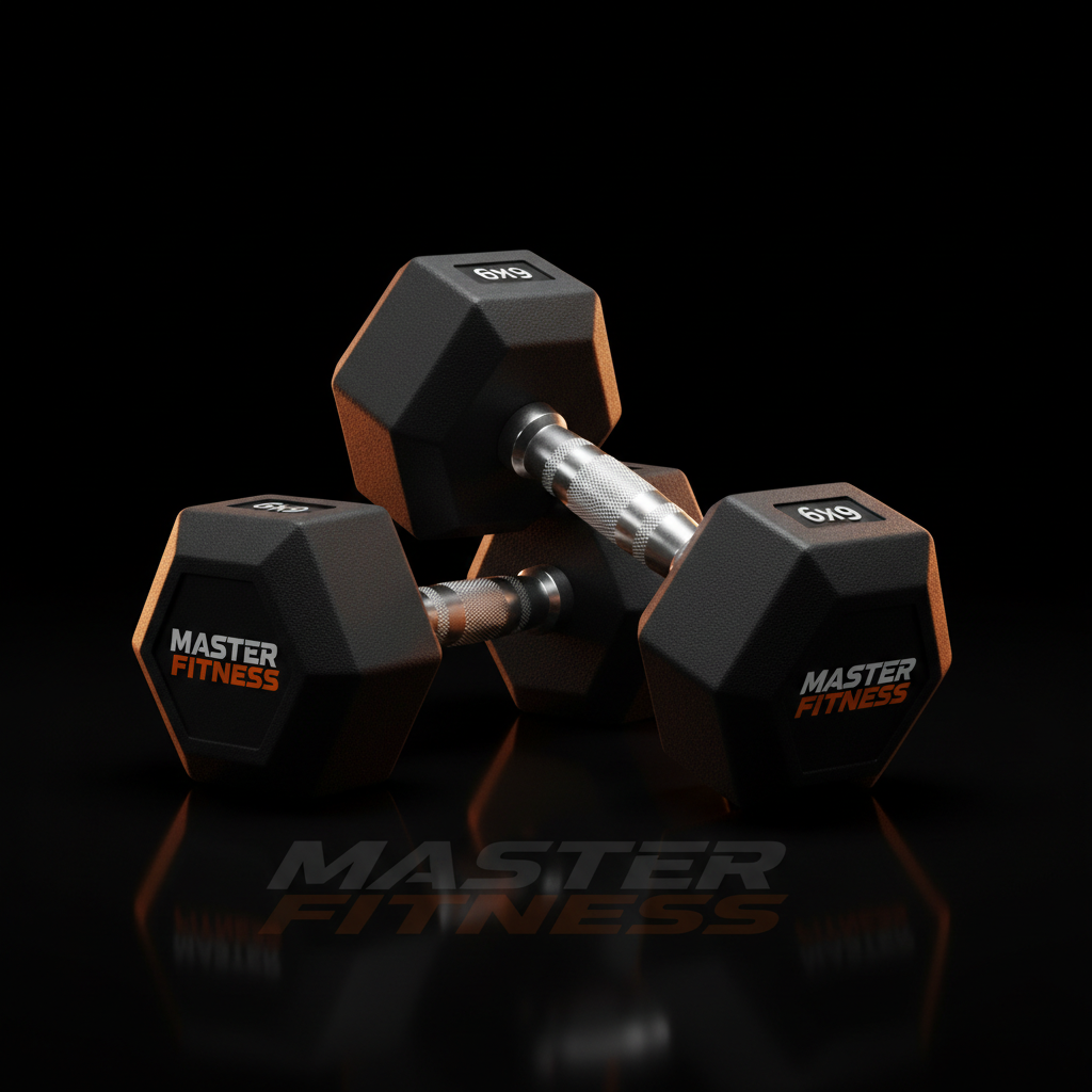Halter Hex Emborrachado 6kg Master Fitness